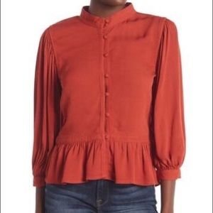 New $245 Frame Peplum Blouse